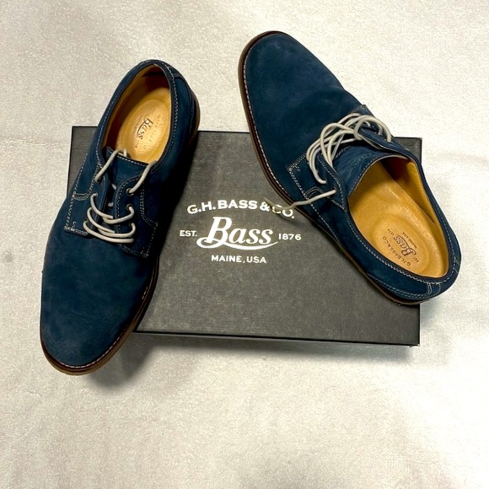 SOLD!!! G.H. Bass & Co. Genuine Suede Blue Oxford Shoes. Size 9M - Picture 7 of 8